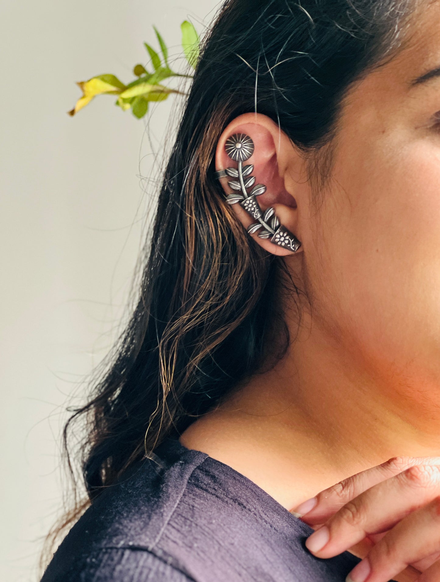 Antique Silver Earcuff - Earrings