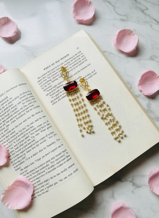 Lotus Radiance Pearl Dangle Earrings