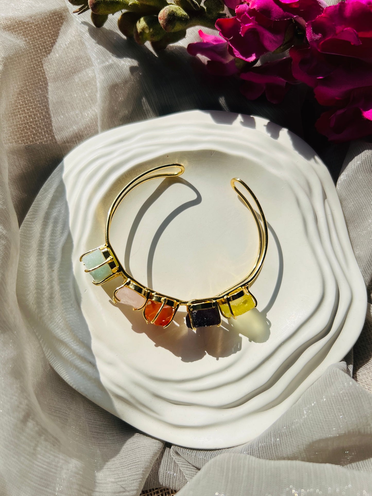 Elara Natural Stone Bangle - bangles