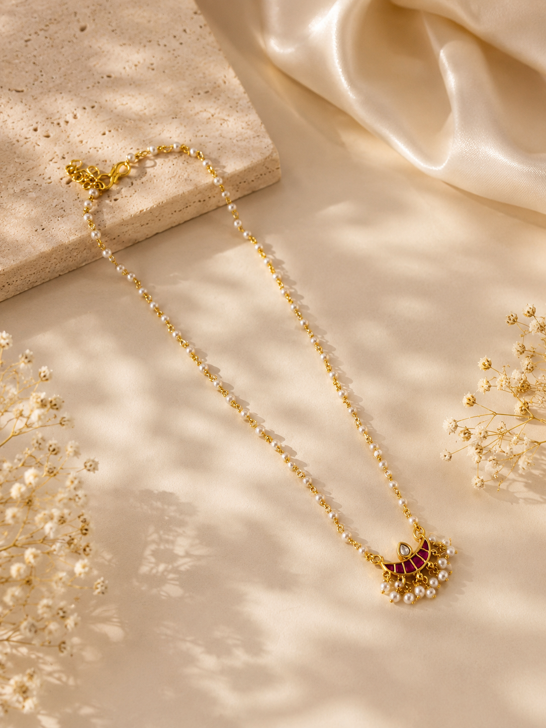 Pearl Crescent Necklace
