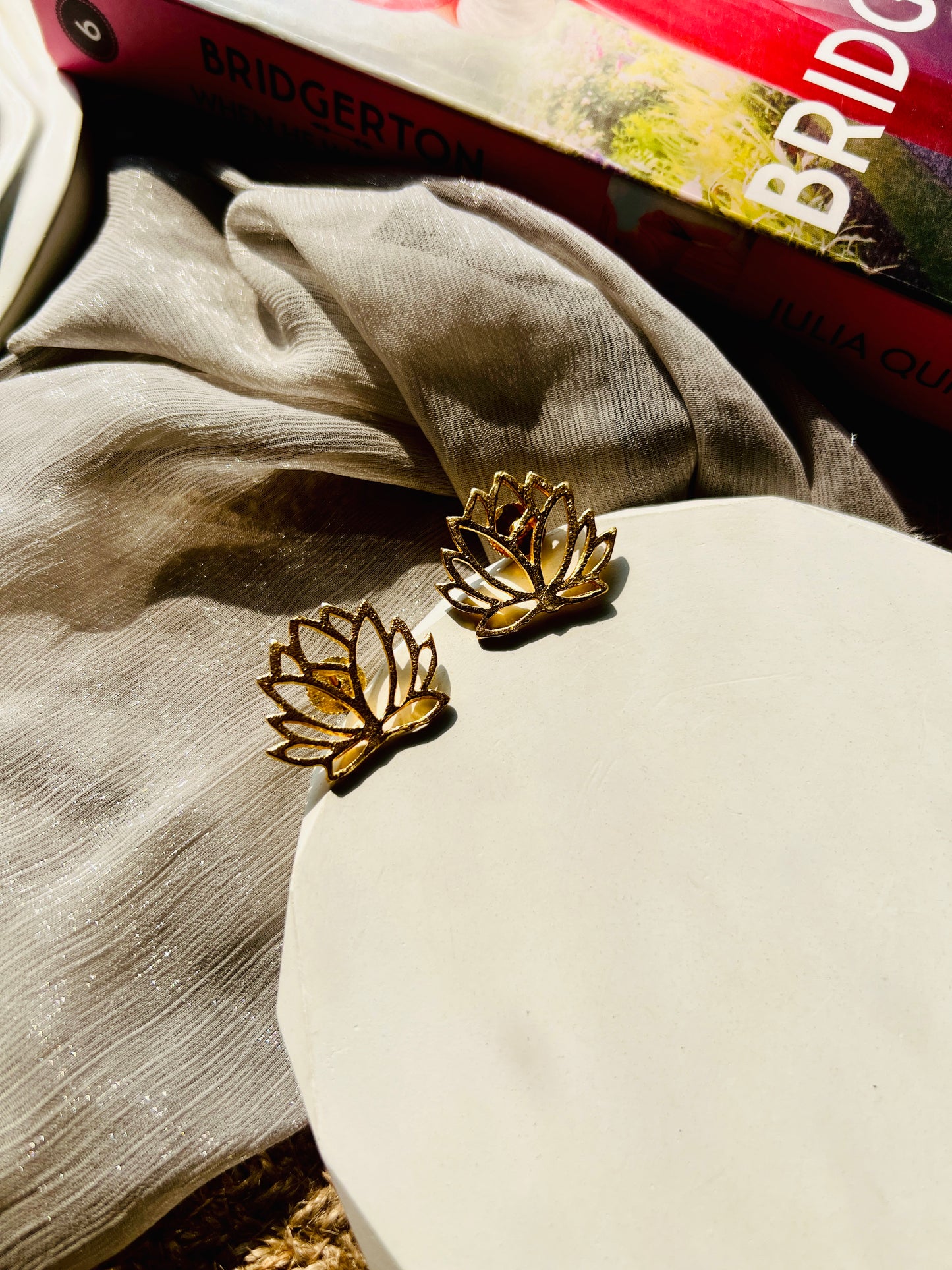 Suhana Lotus Matte Studs - Earrings
