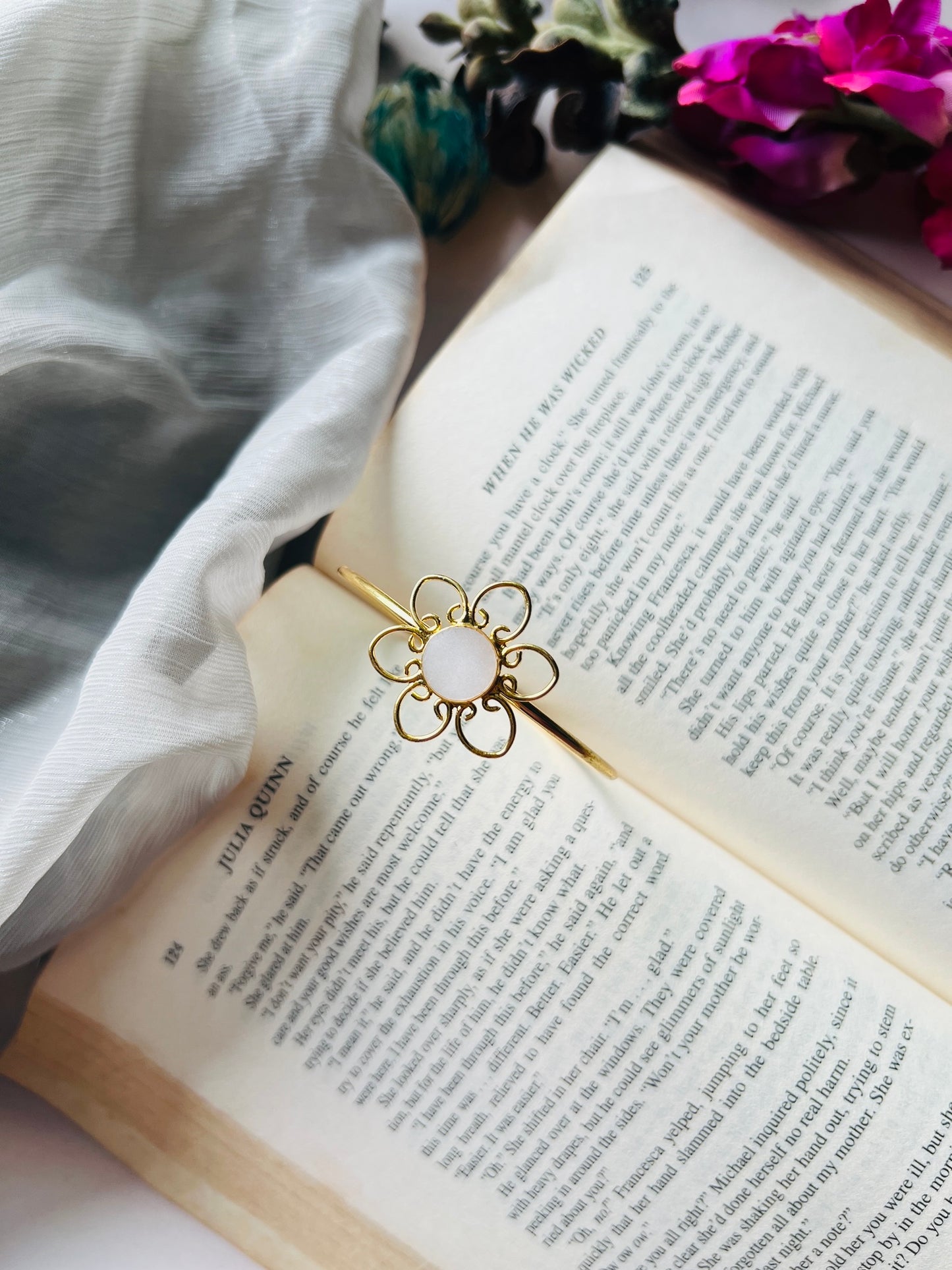 Moon Petal Bangle & Earring Set