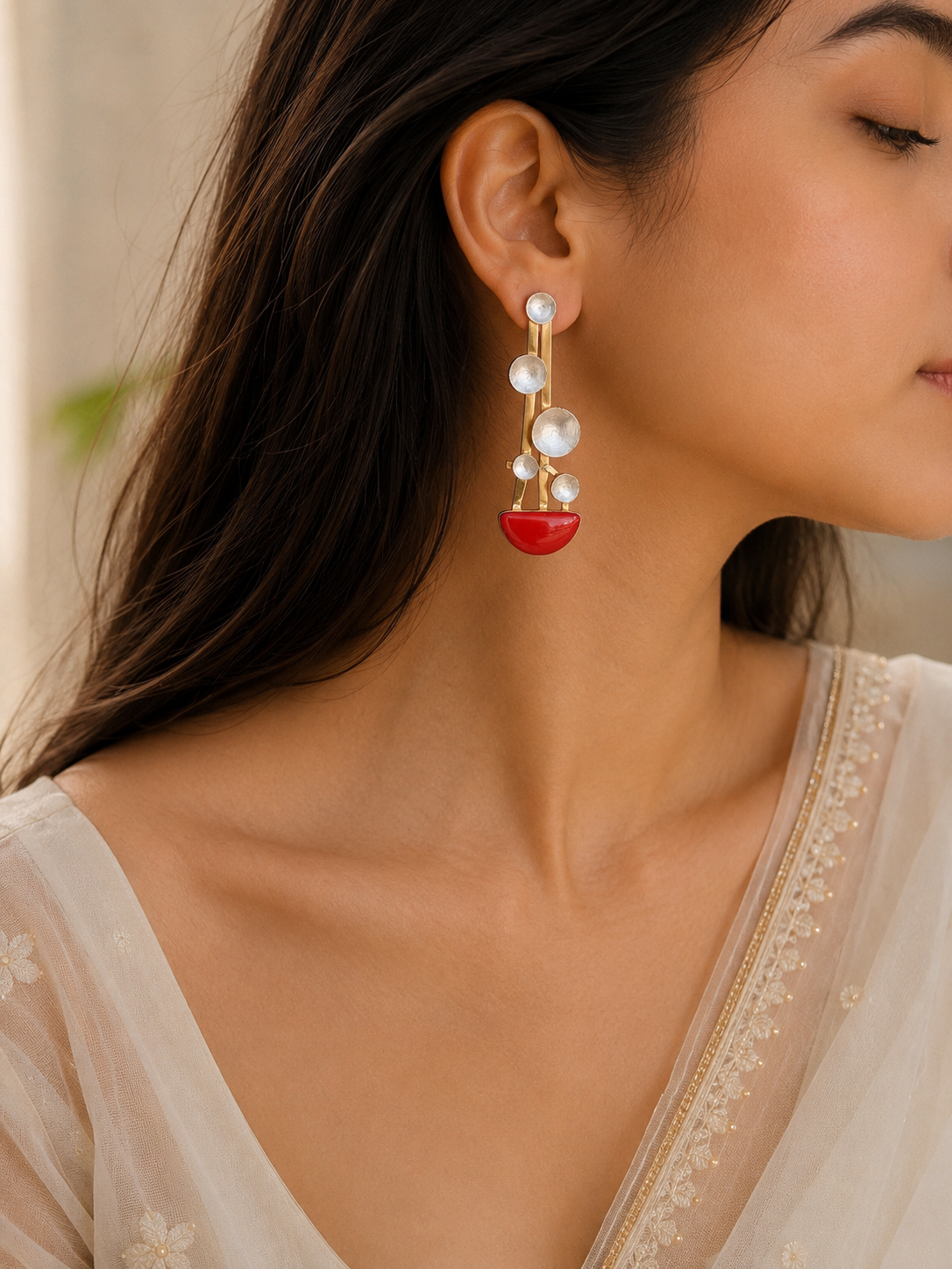 Crimson Cascade Earrings