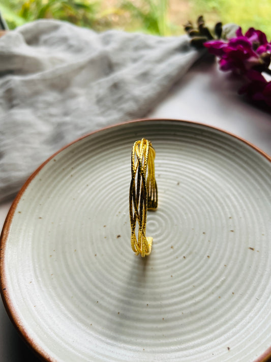 Auric Textured Open Bangle - bangles