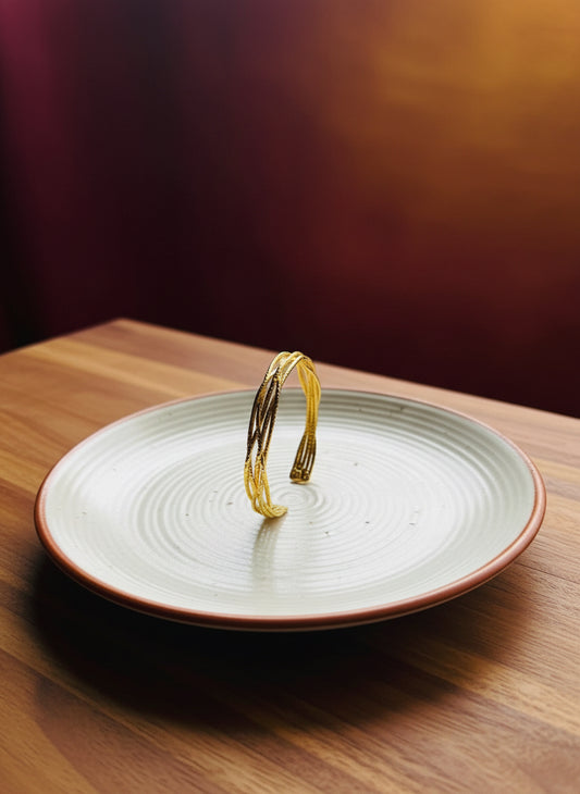 Auric Textured Open Bangle - bangles