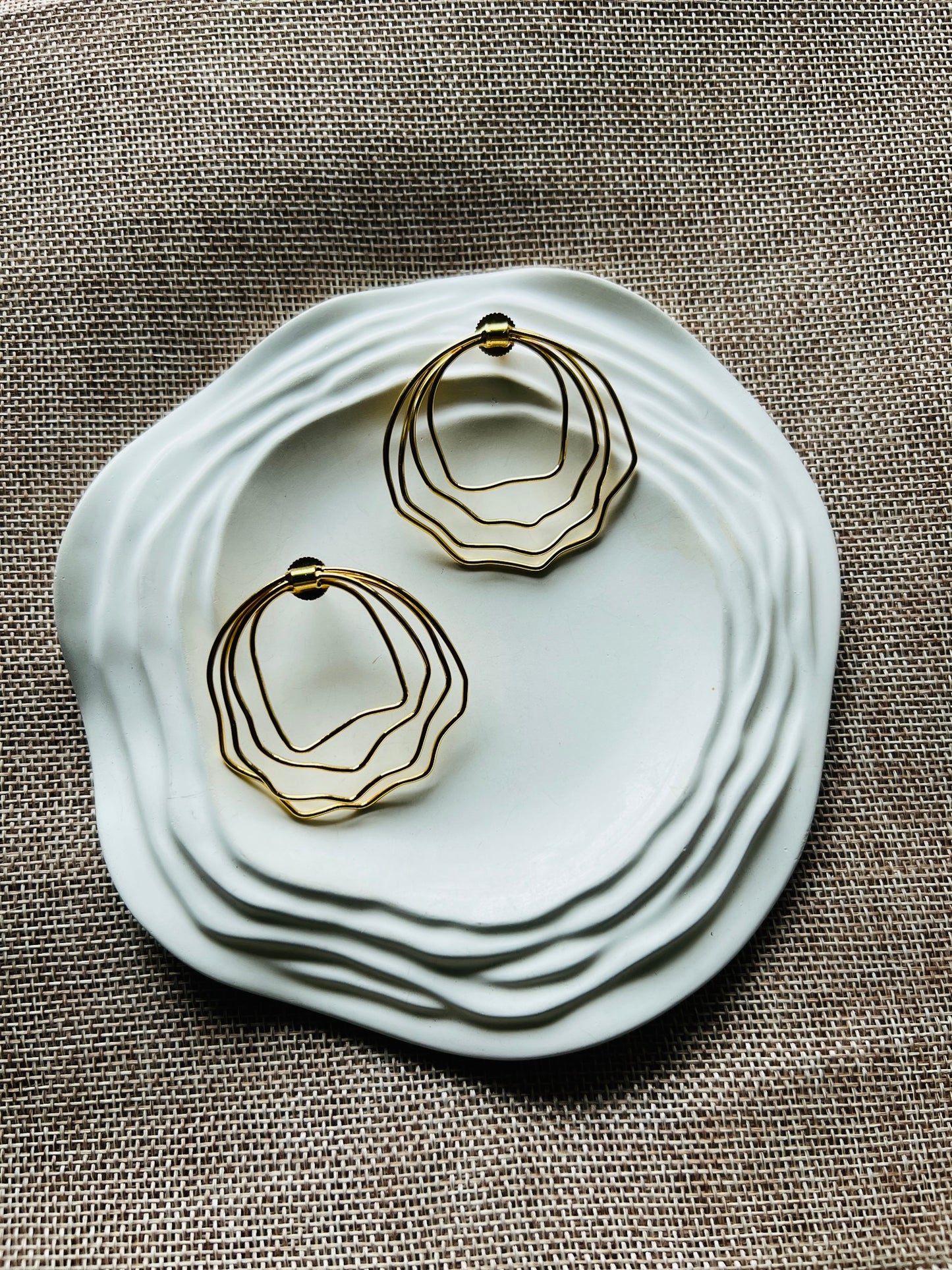 Golden Swirl Spiral Earrings - Earrings