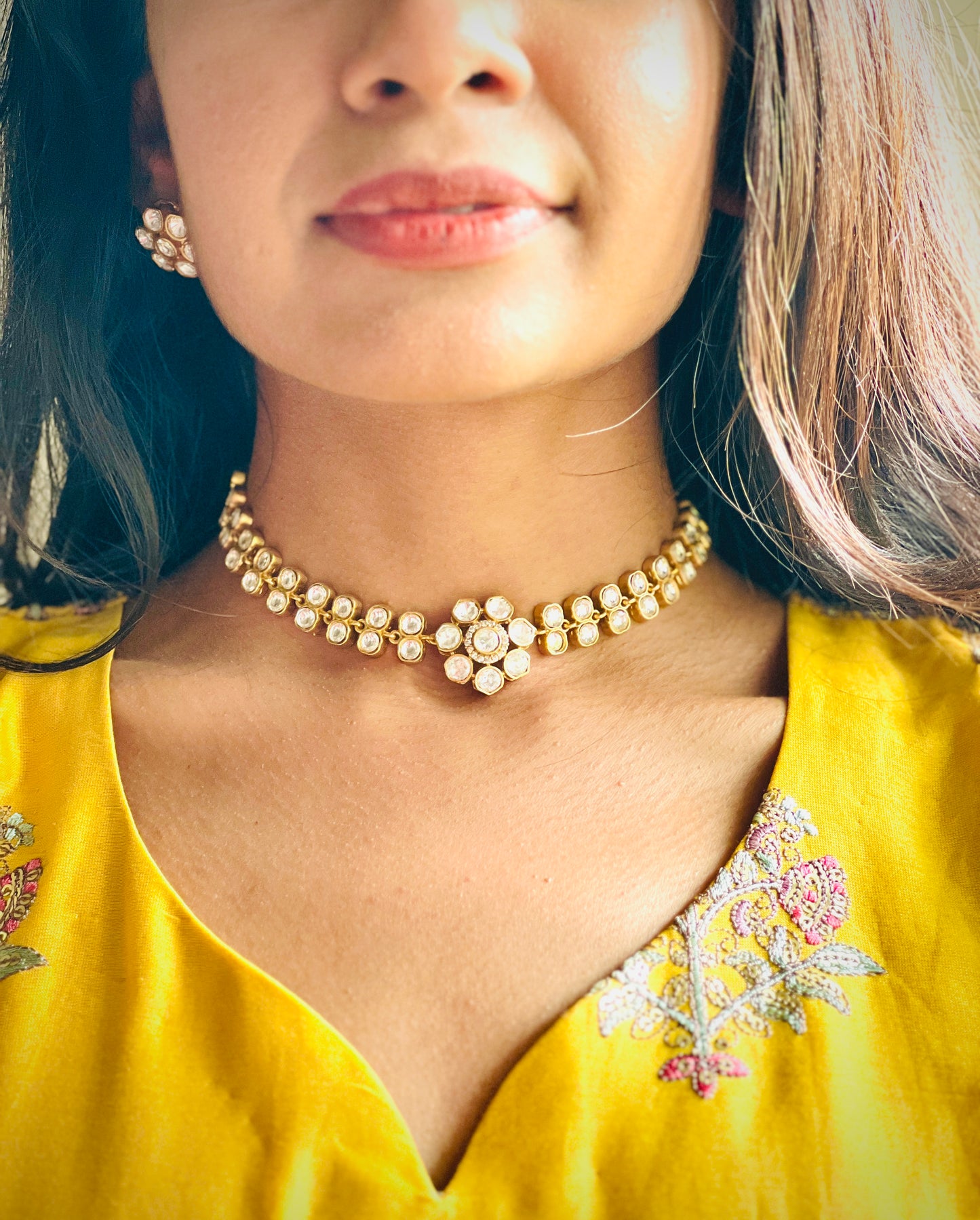 Moonlit Moissanite Choker - Neckpiece