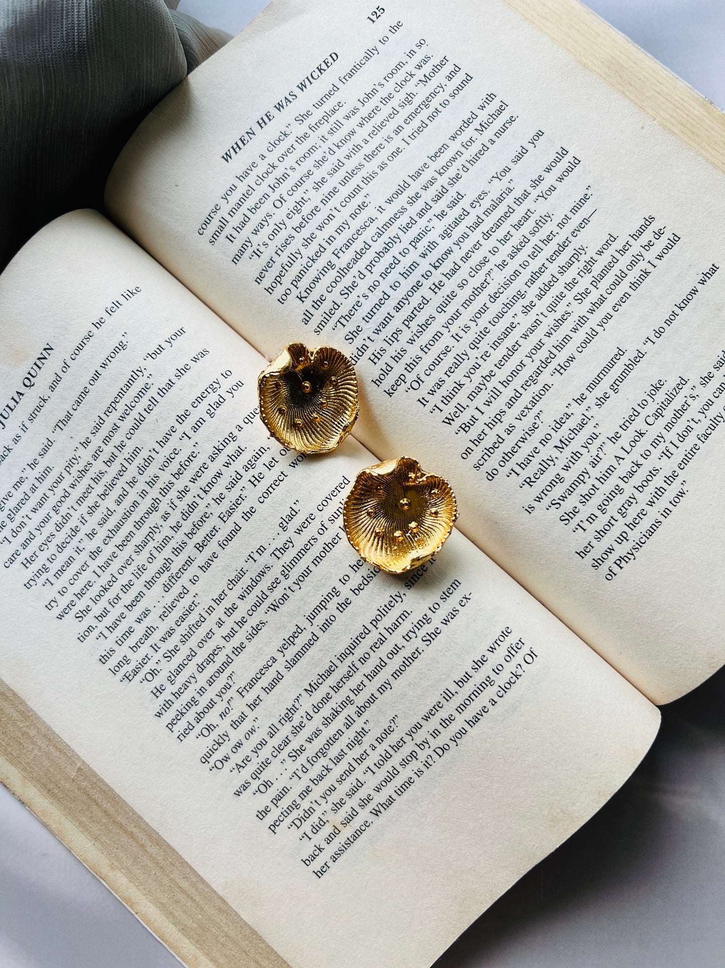 Golden Lotus Leaf Earrings