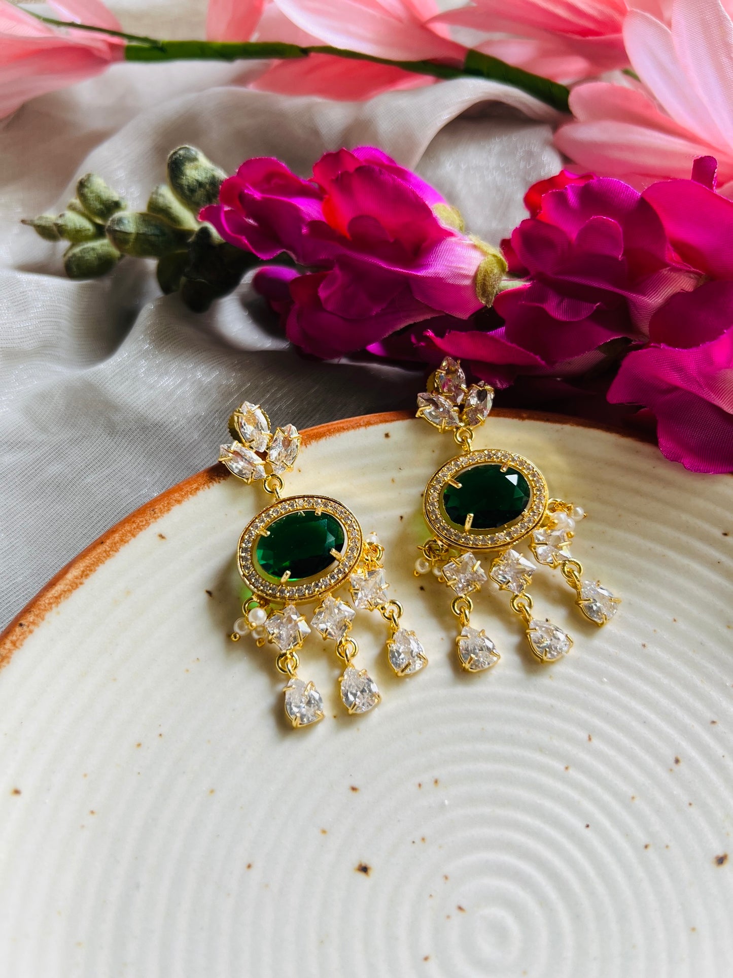 ANYA MOISSANITE STONE DROP EARRING - Earrings