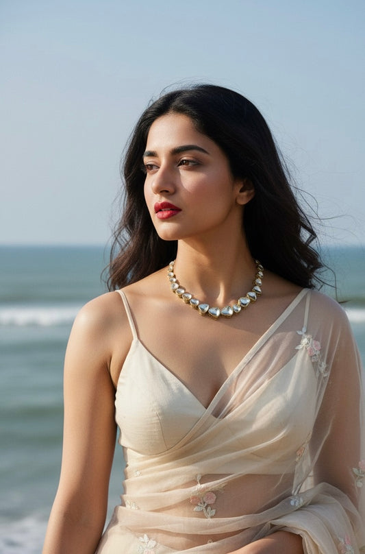 Ziya Polki Kundan Stone Neckpiece