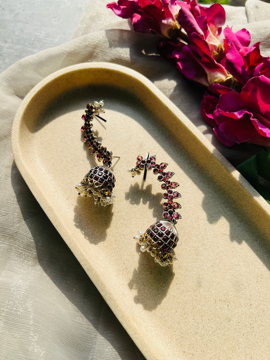 Raktambara Rajwada Jhumka Ear Cuff