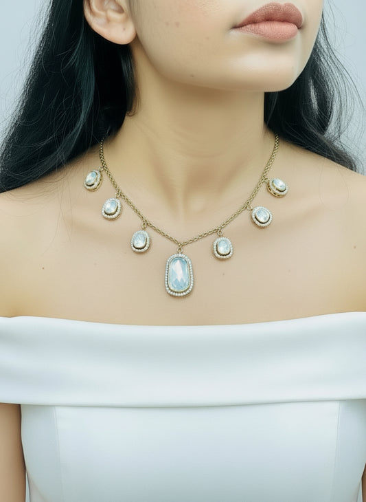 INA MOISSANITE STONE NECKPIECE - Neckpiece