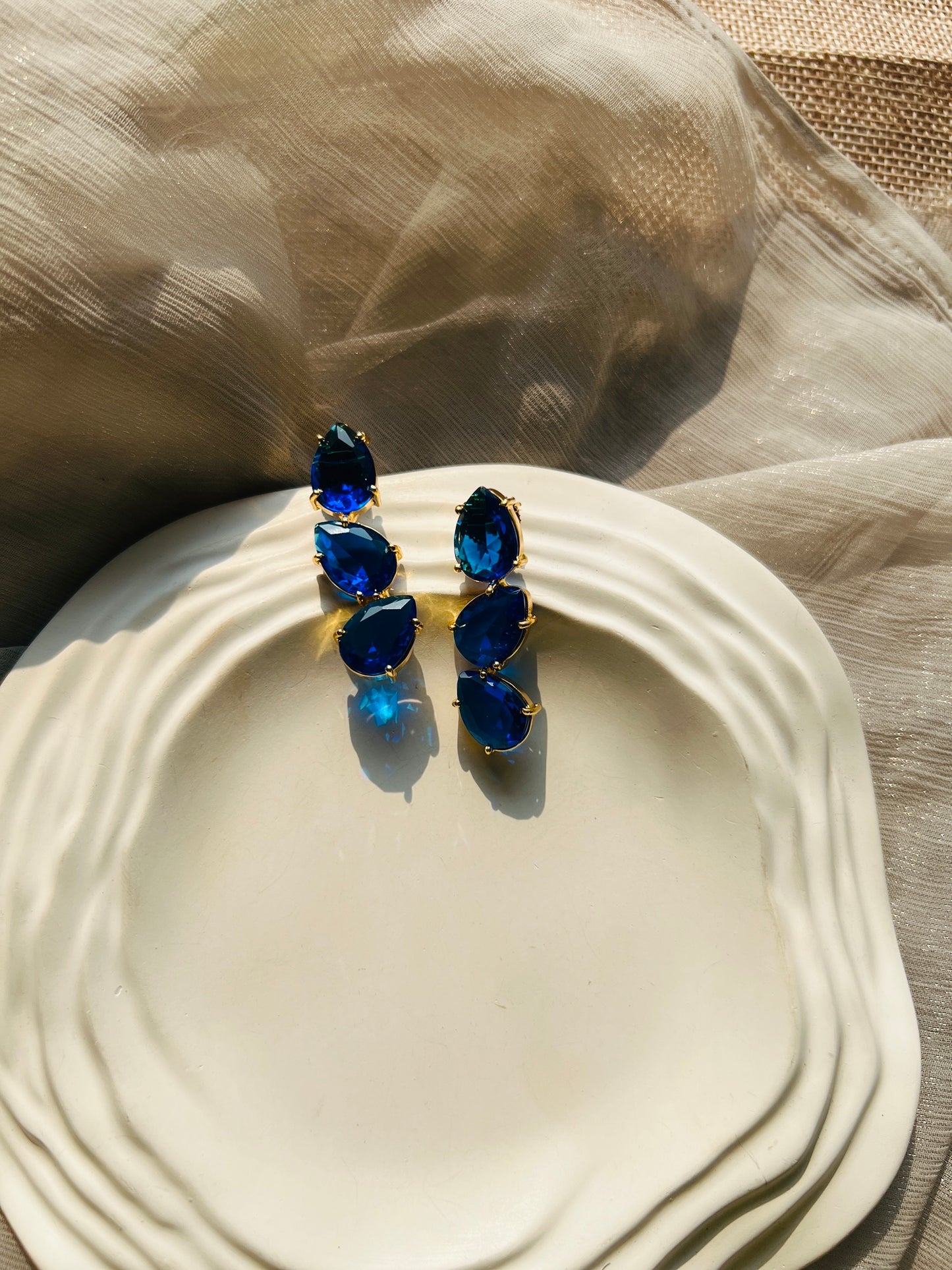 Triple Gleam Drop Earrings - Earrings