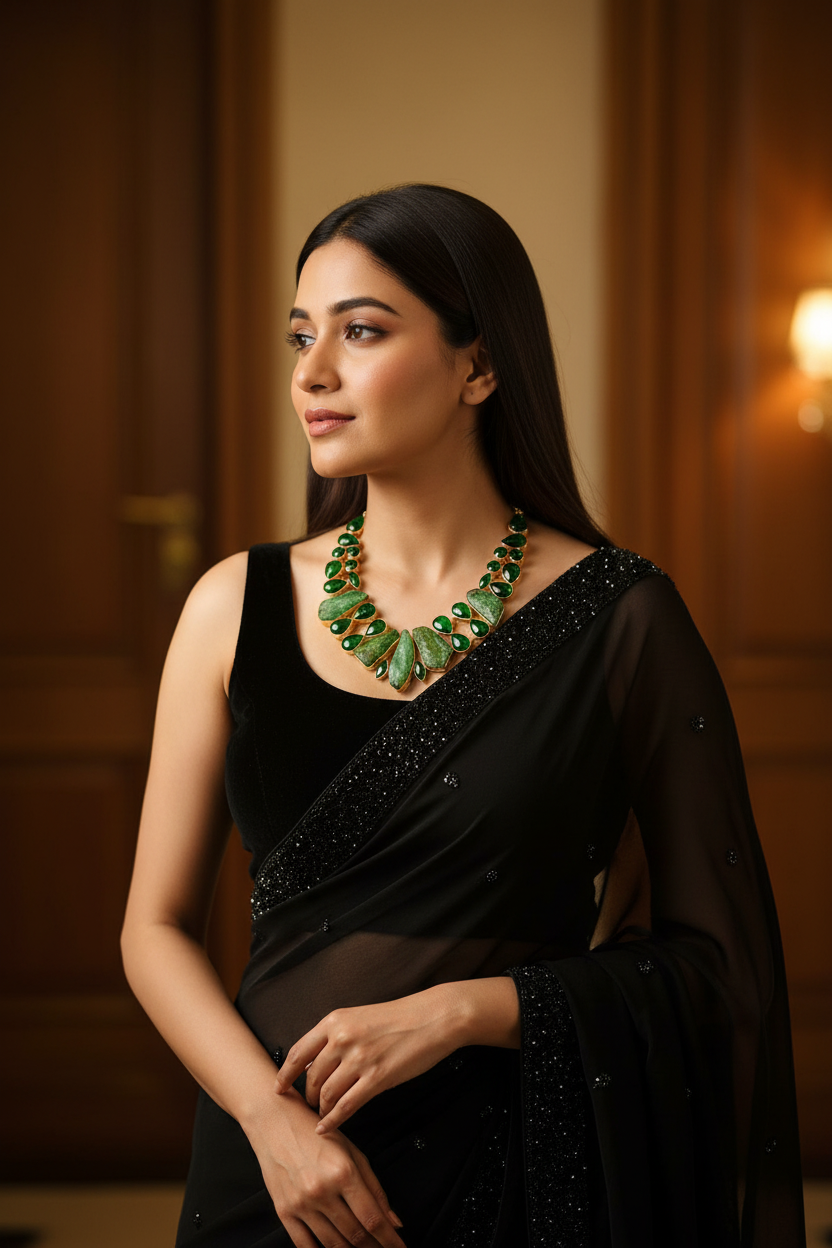 Emerald Aura Bold Necklace