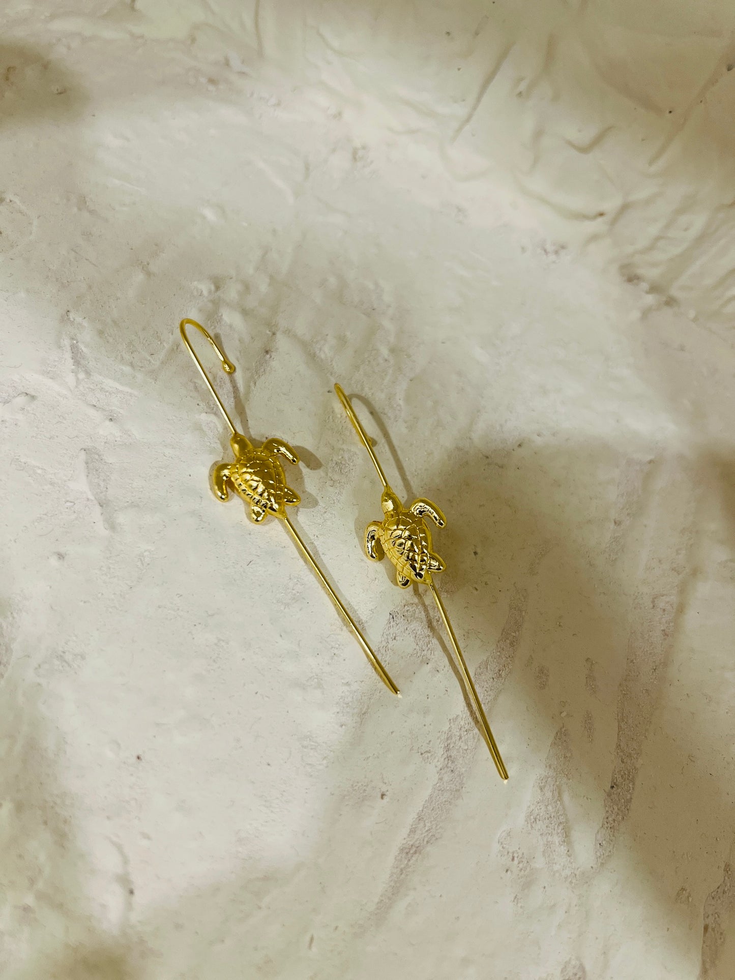 Golden Tide Turtle Earcuffs