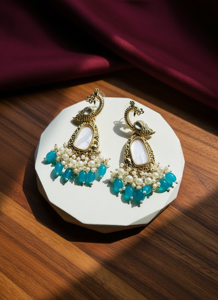 PEACOCK PEARL EARRINGS