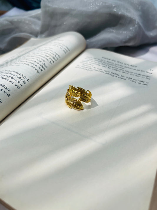Golden Leaf Adjustable Ring