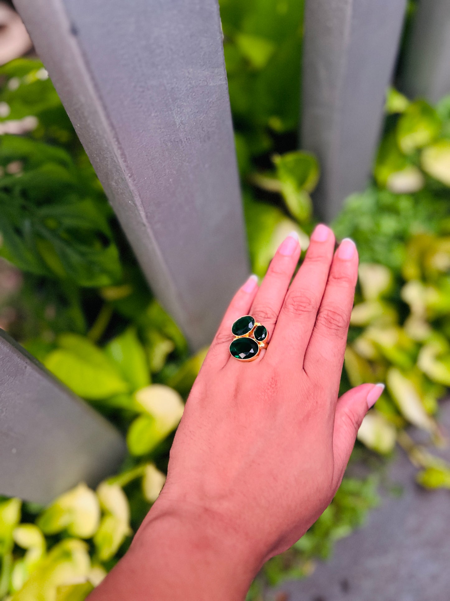 Celeste Oval Trio Rings -