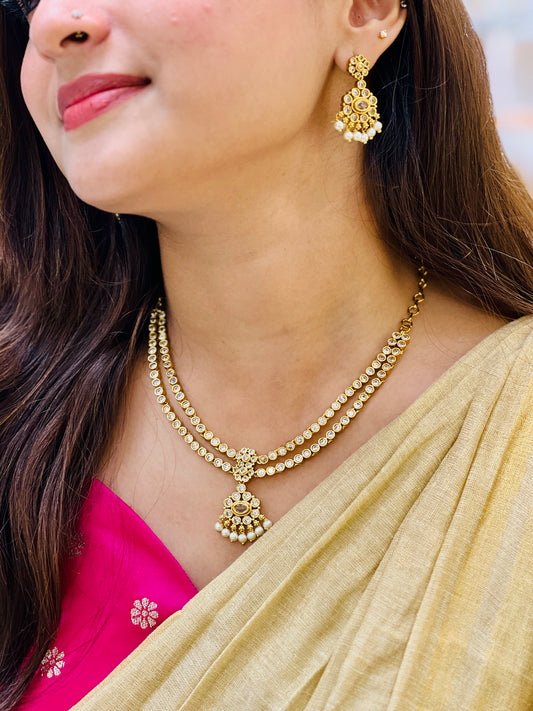 Tamil Attigai Diamond Glow Necklace