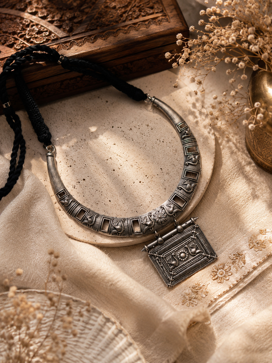 Mayura Antique Silver Necklace Set