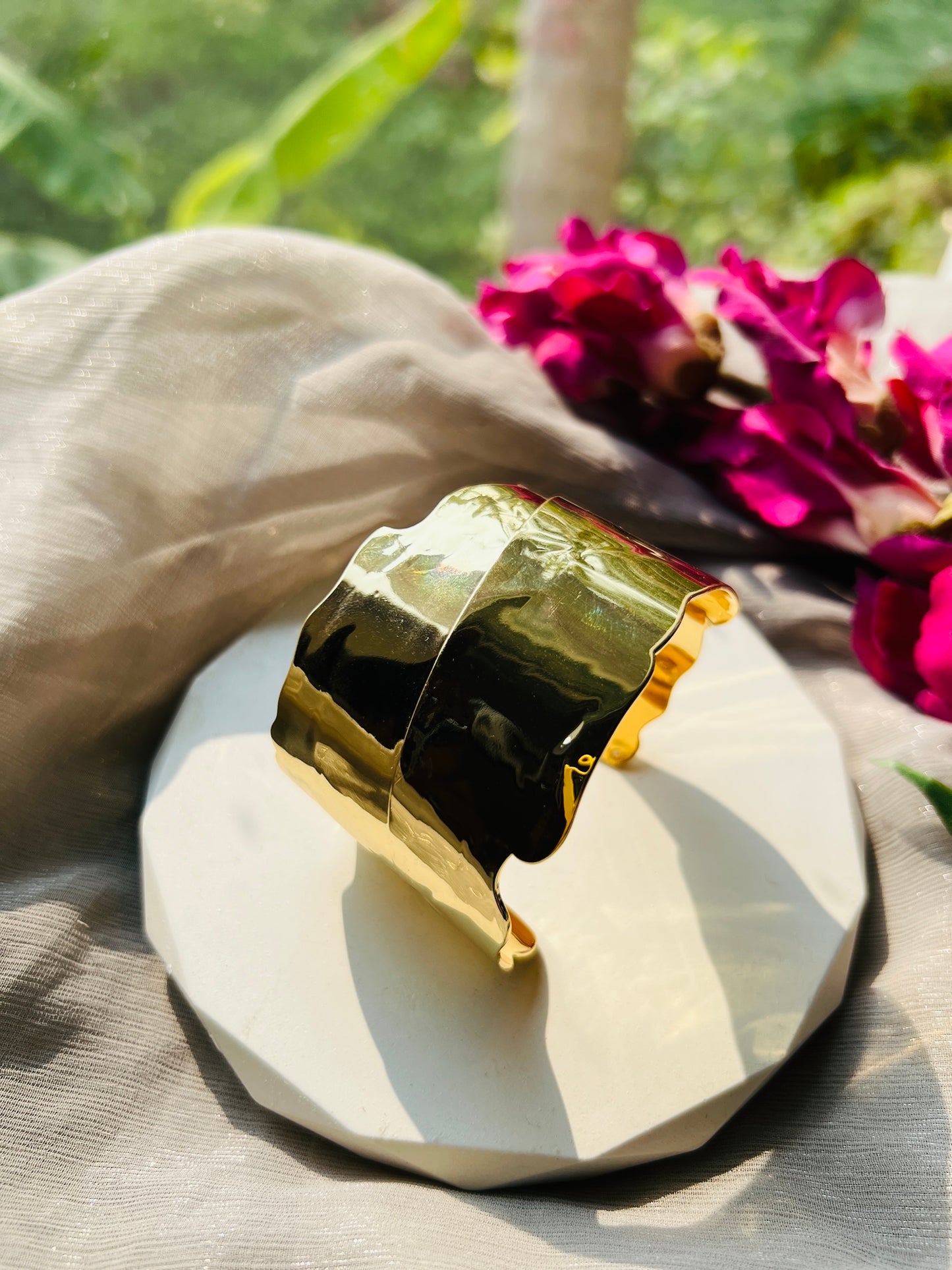 Aurora Wave Adjustable Cuff Bangle