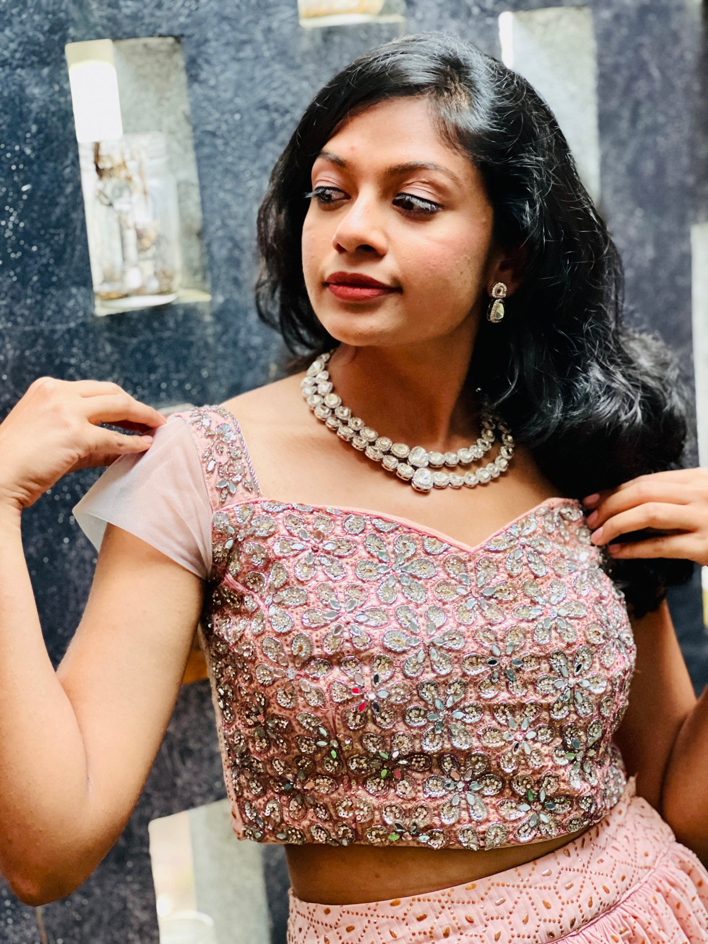 NAIRITI POLKI KUNDAN STONE NECKPIECE - Neckpiece