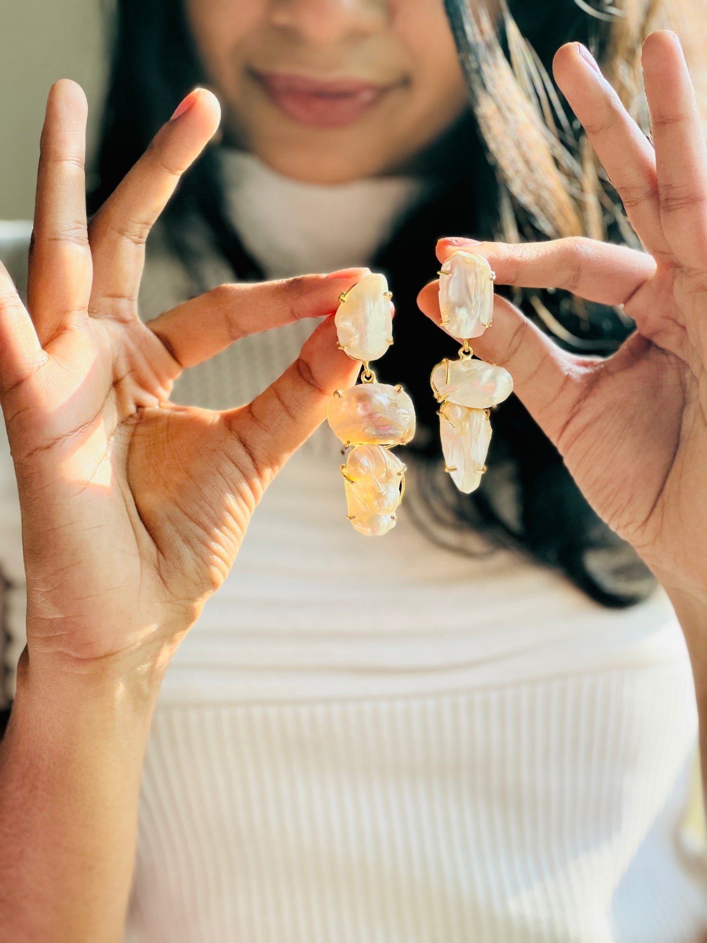 Milky Premium Baroque Earrings - Earrings