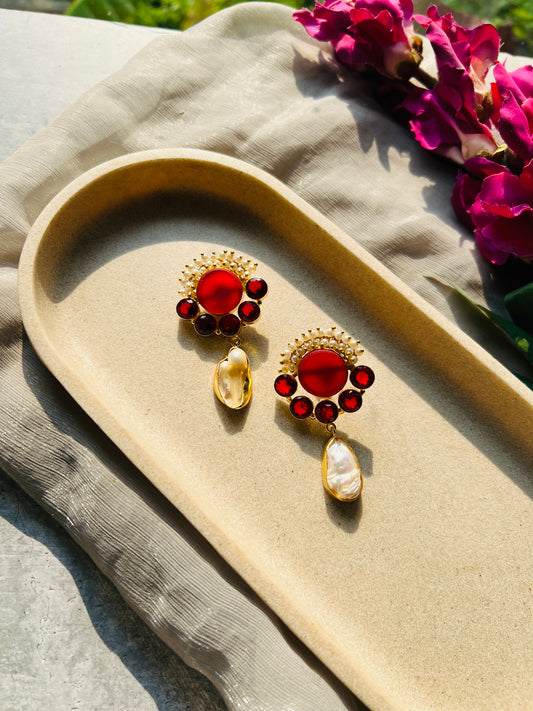 Celeste Pearl Drop Statement Earrings