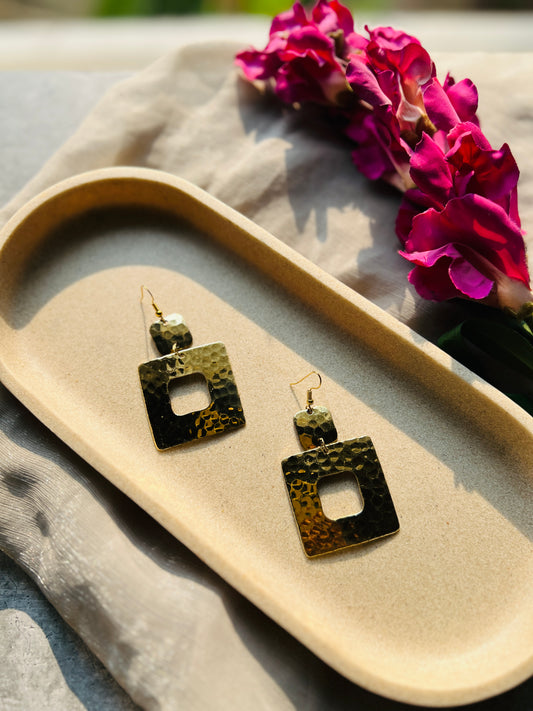 Aurelia Hammered Square Drops
