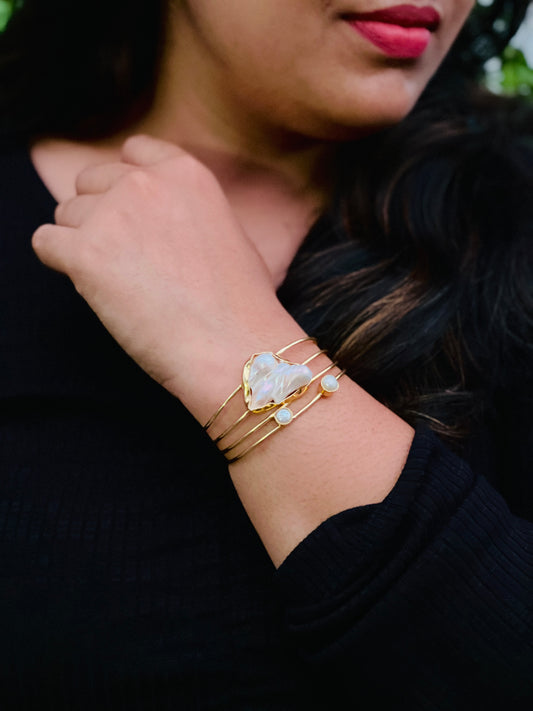 Baroque Majesty Pearl Bangle - bangles