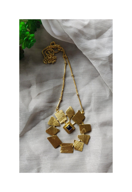 Geometrical Blue stone Neckpiece