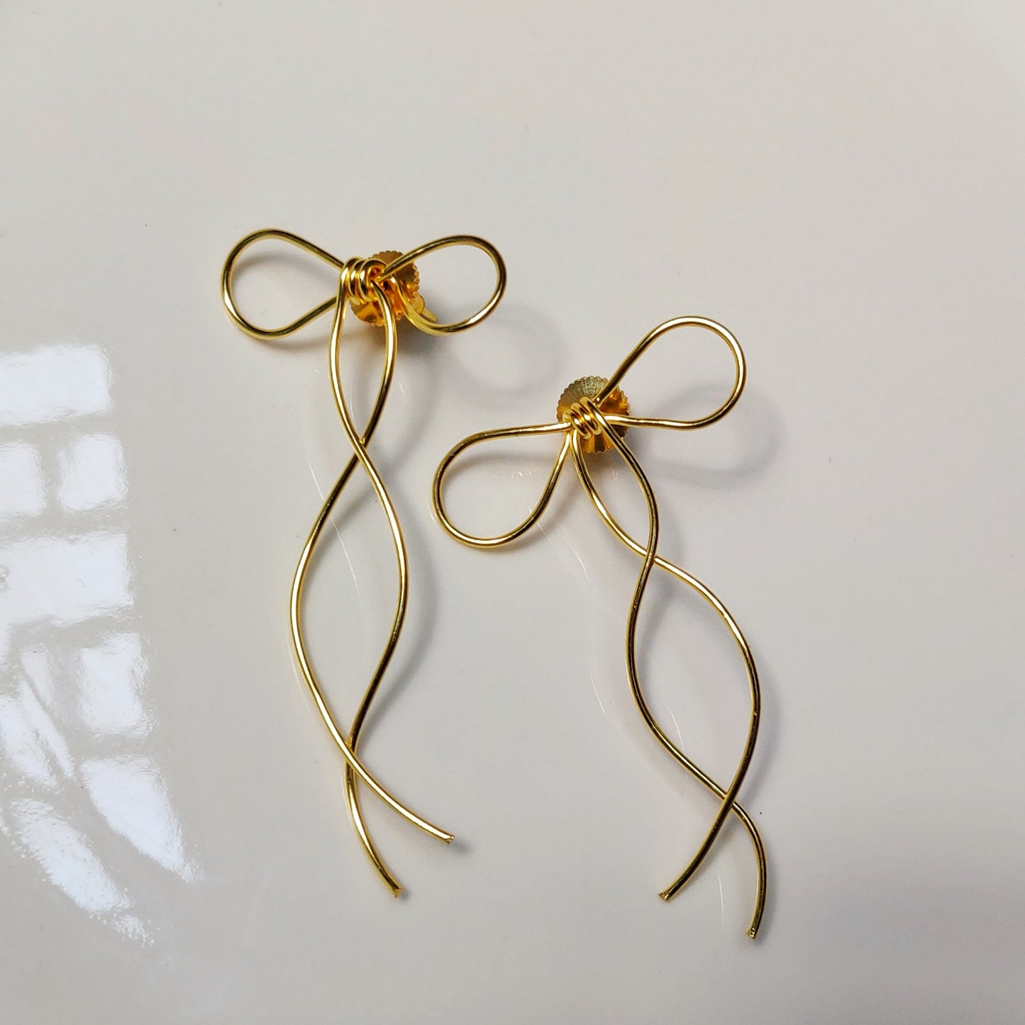 Golden Ribbon Earrings - Earrings