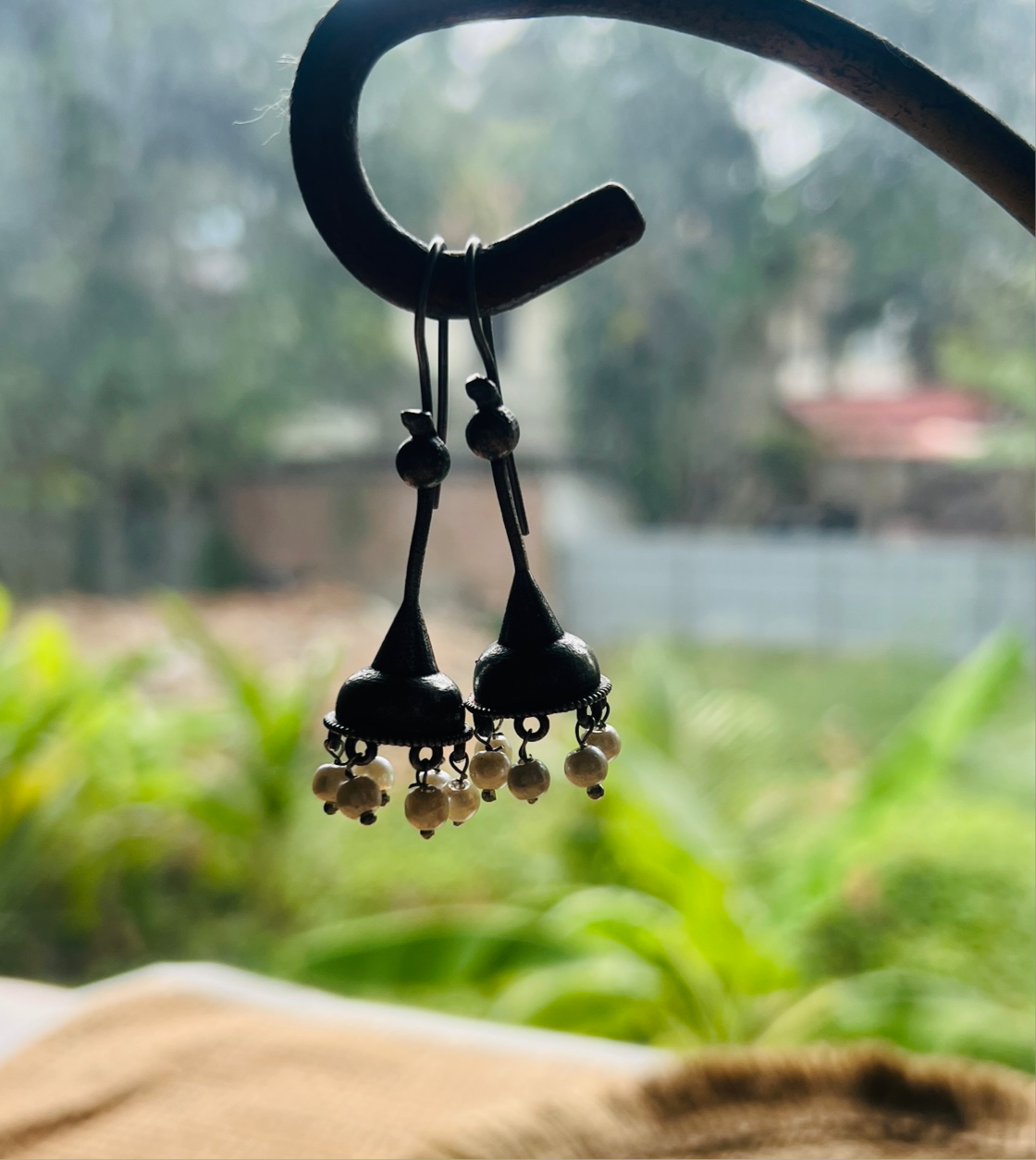 Pearl Hoop Jhumka - Earrings