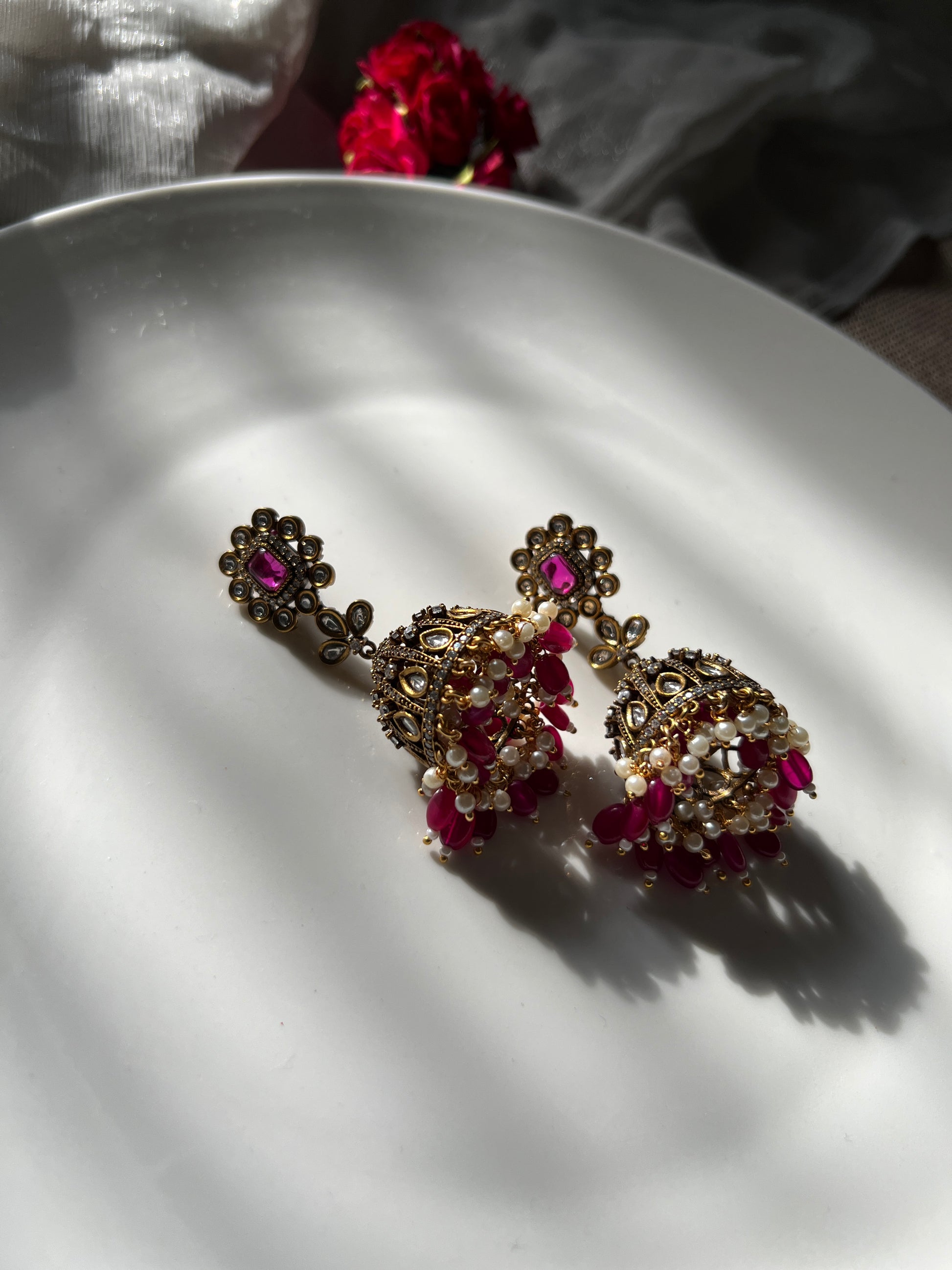Regal Pearl Radiance Jhumka - Earrings