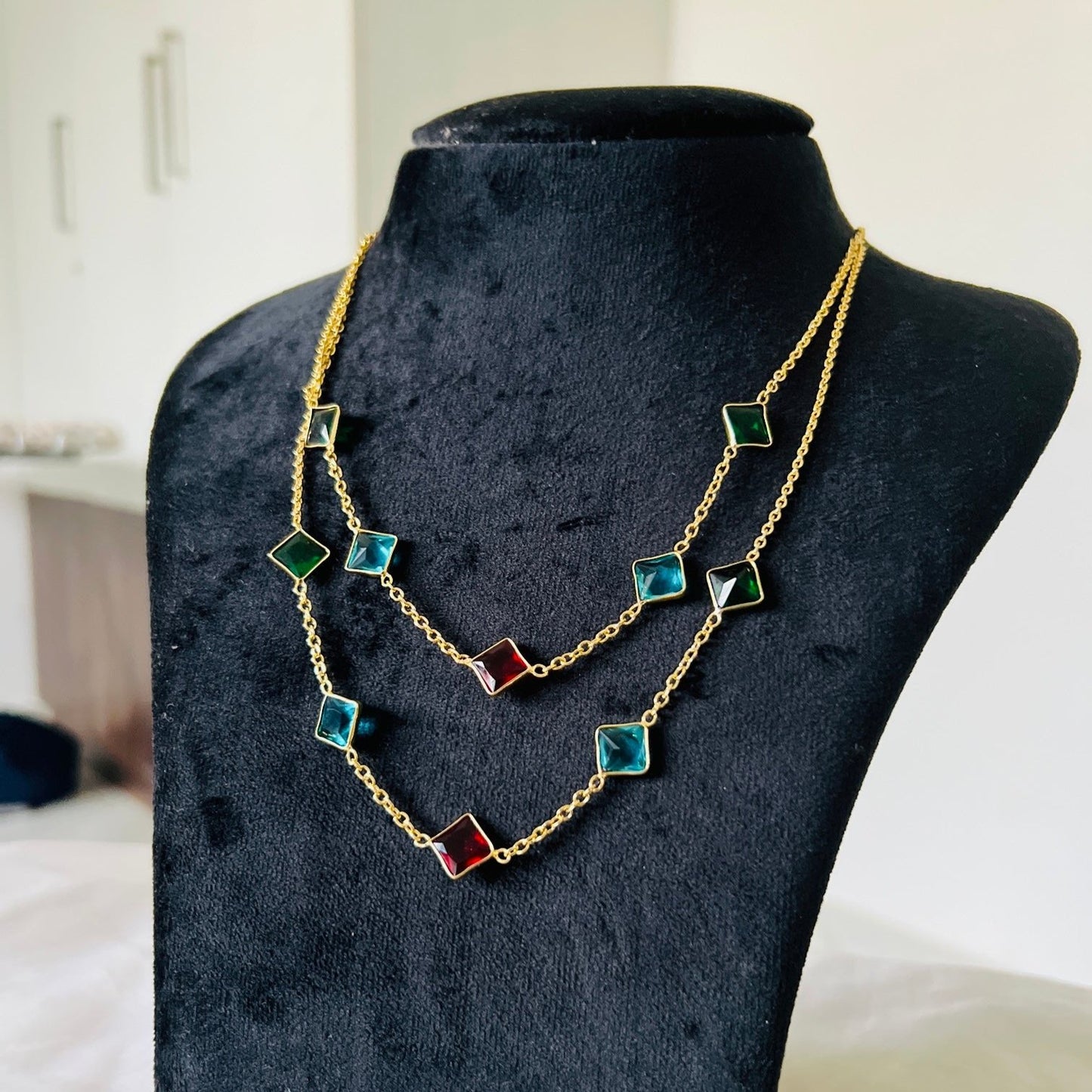 ANITYA MULTI STONE DOUBLE LAYER NECKPIECE - Neckpiece