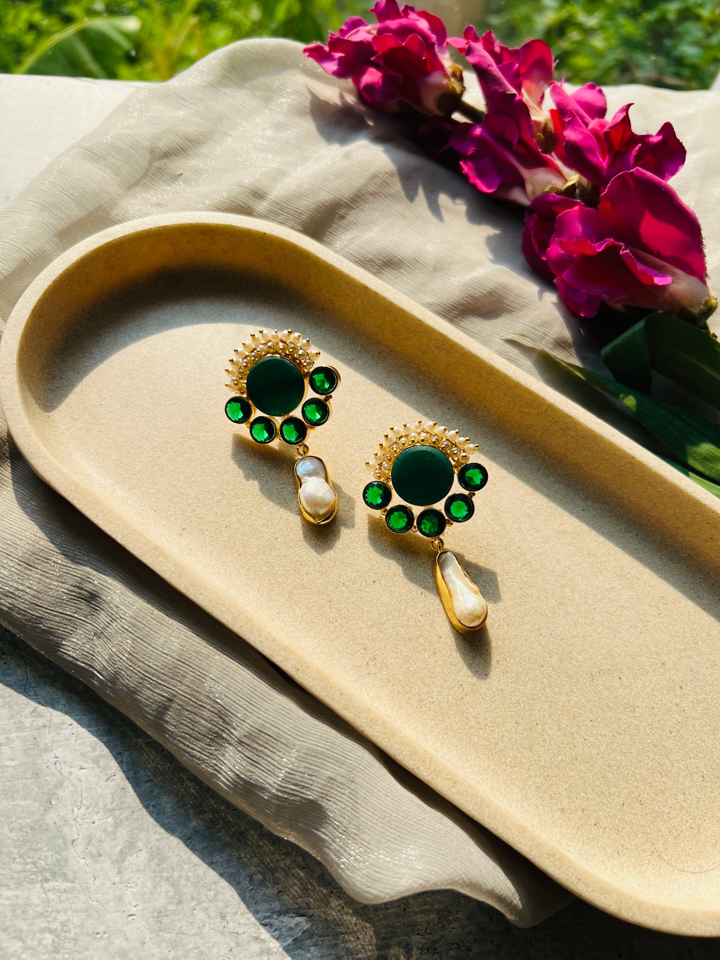 Celeste Pearl Drop Statement Earrings