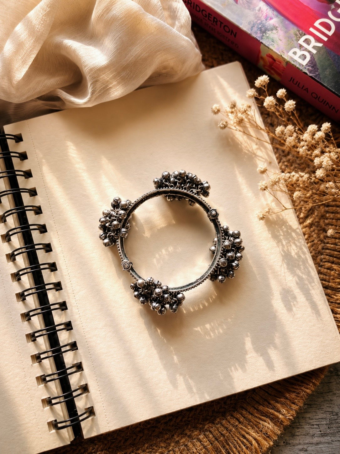 Saanjh Antique Silver Bangle