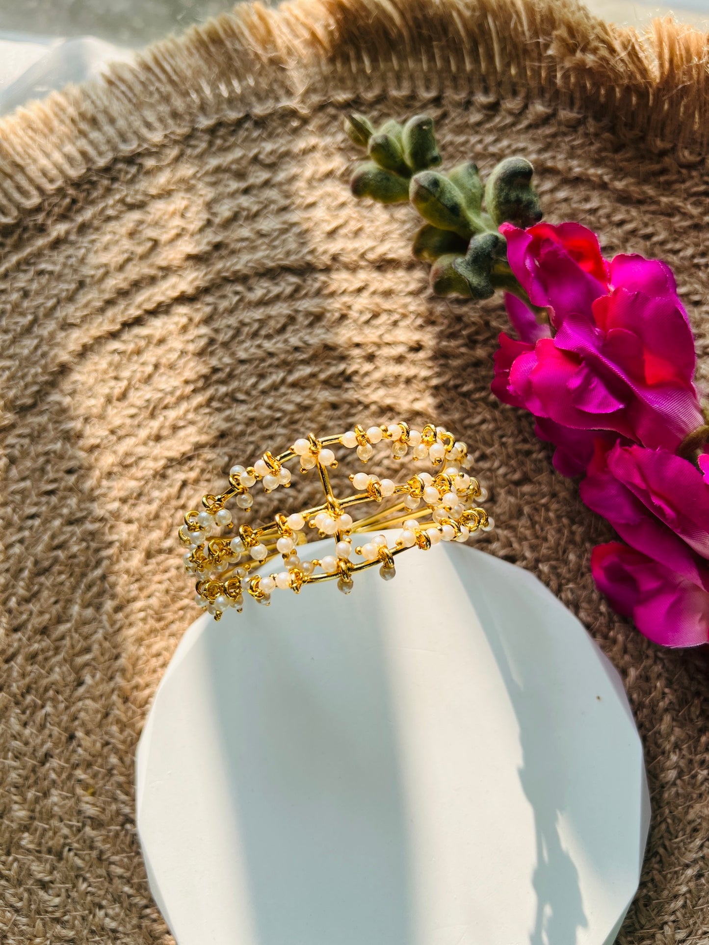 Triple Grace Pearl Bangle