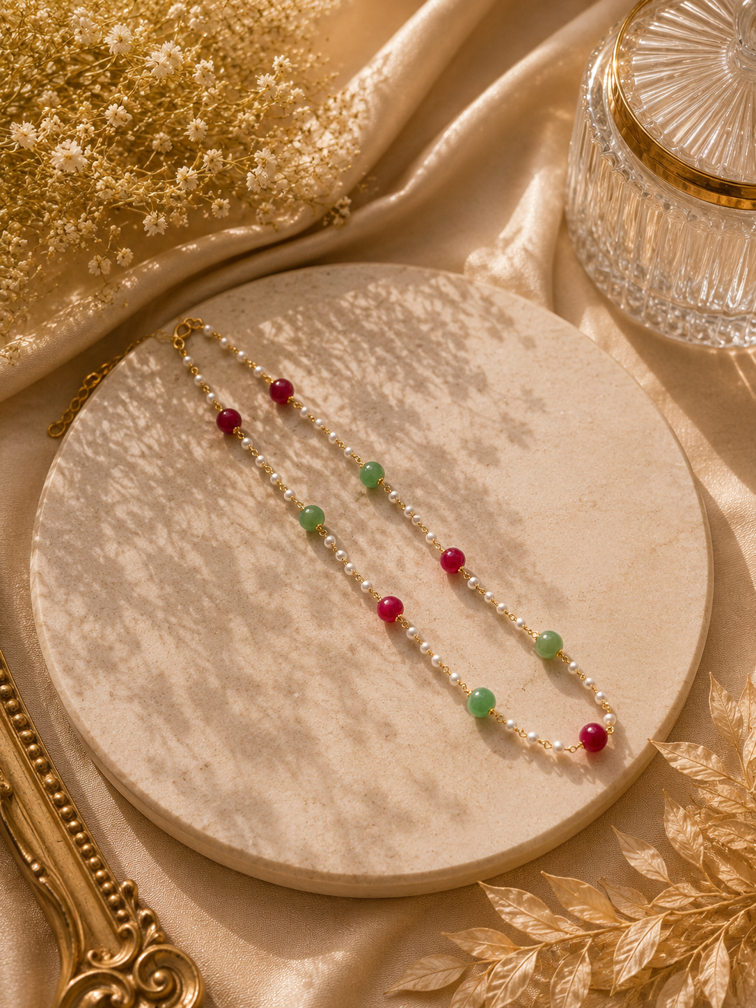 Cherry Jade Pearl Chain
