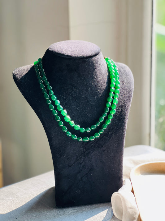 Pebble Stone Double Layer Necklace