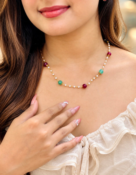 Cherry Jade Pearl Chain