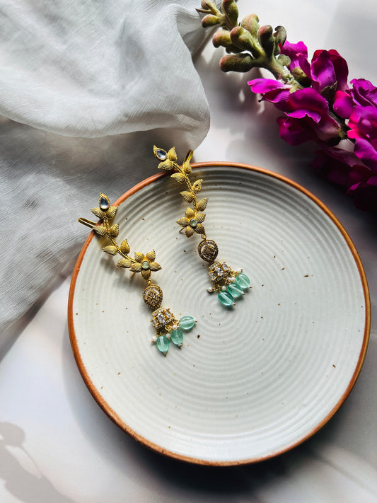 Mint Meadow Jhumka Cuff - Earrings