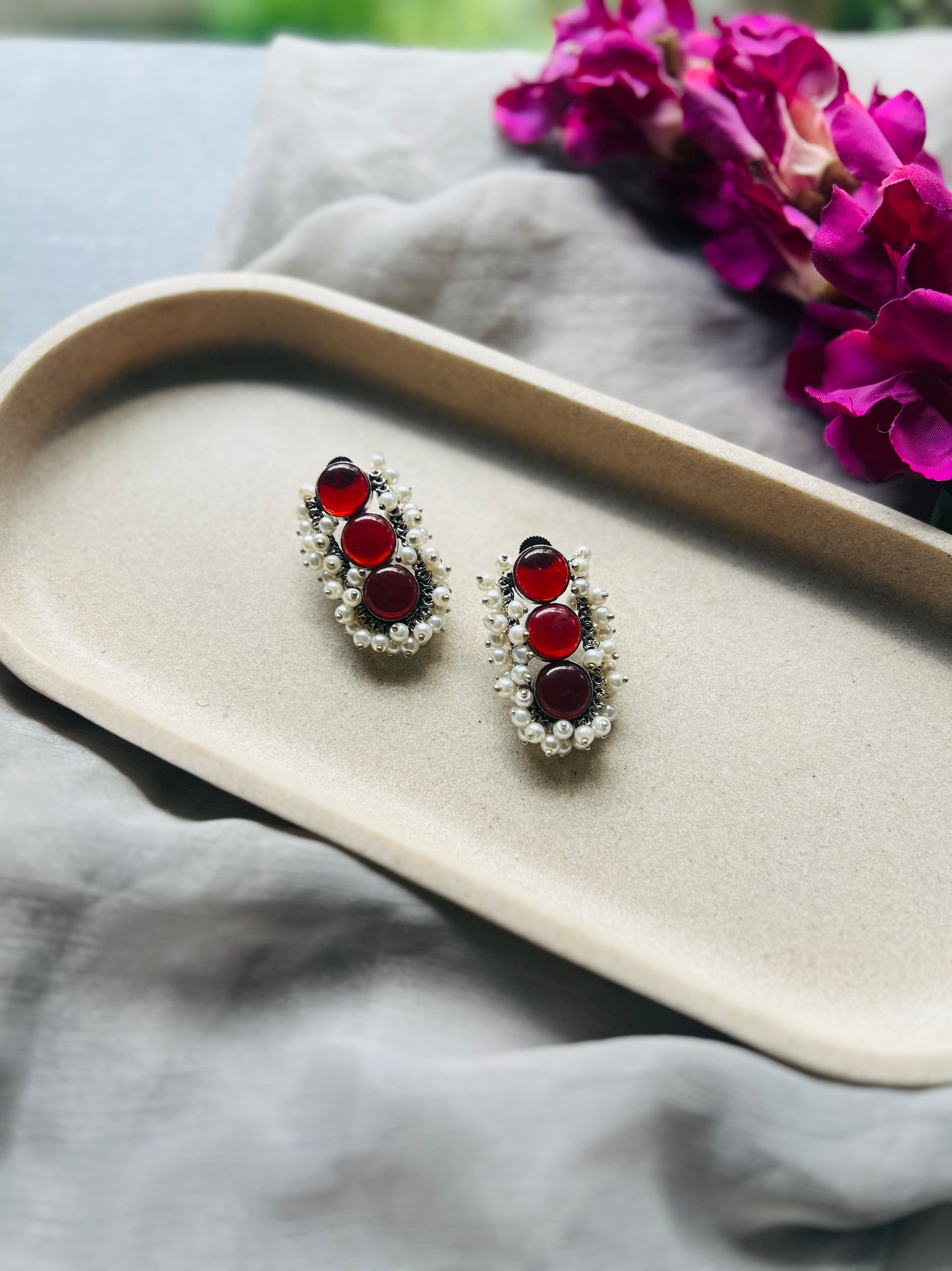 Moonmist Pearl Studs