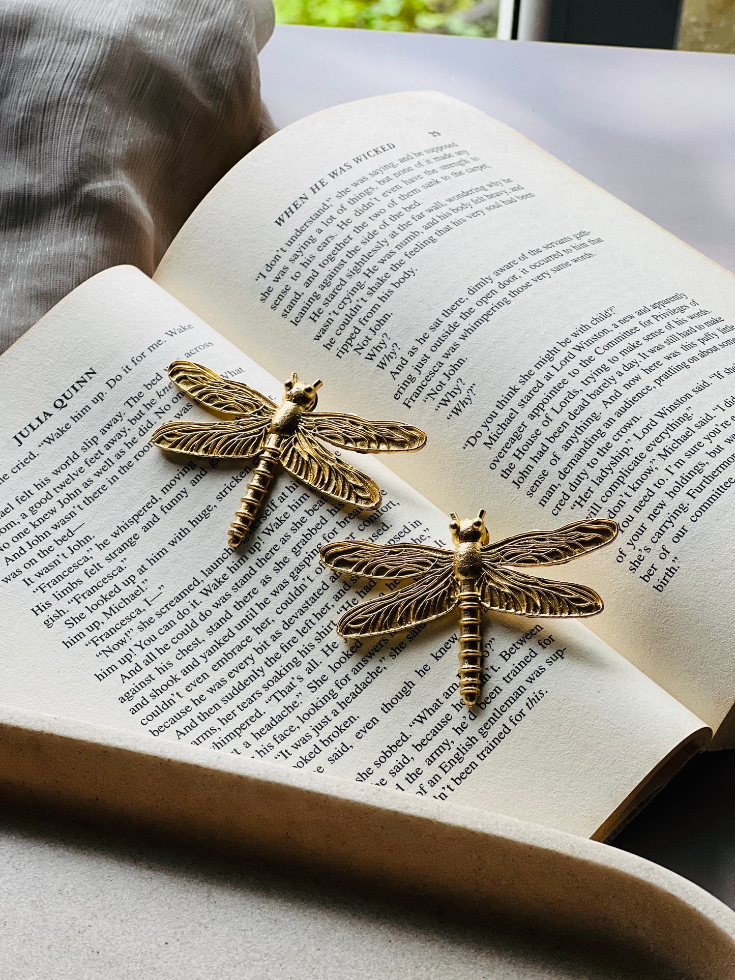 Golden Dragonfly Earrings