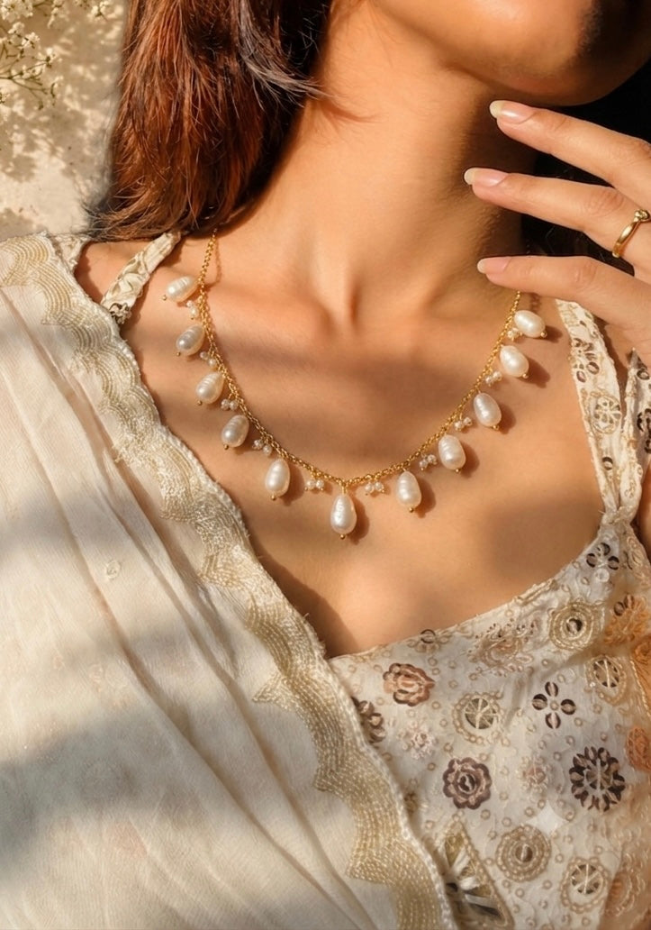 Celeste Pearl Drop Necklace