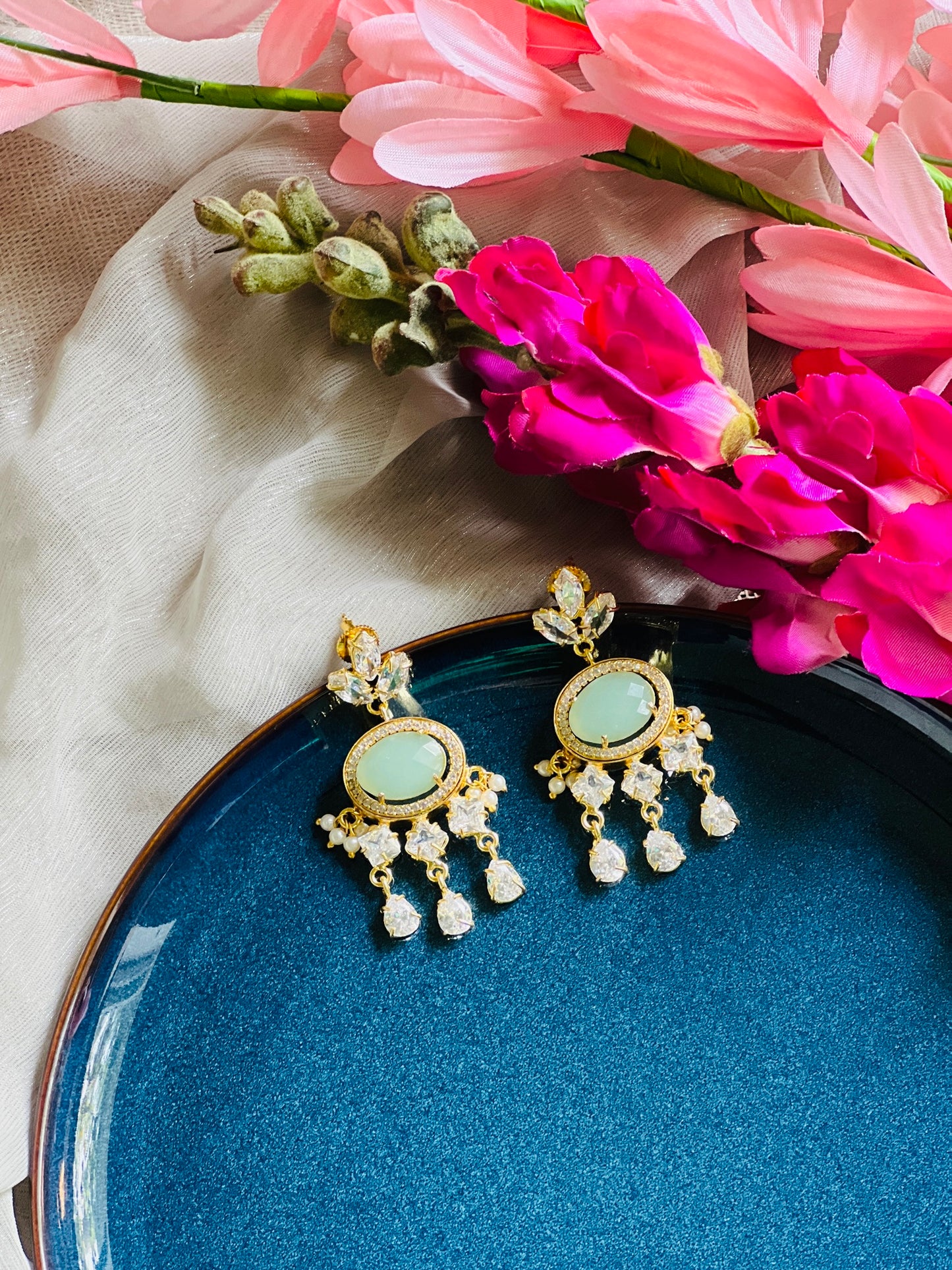 ANYA MOISSANITE STONE DROP EARRING - Earrings