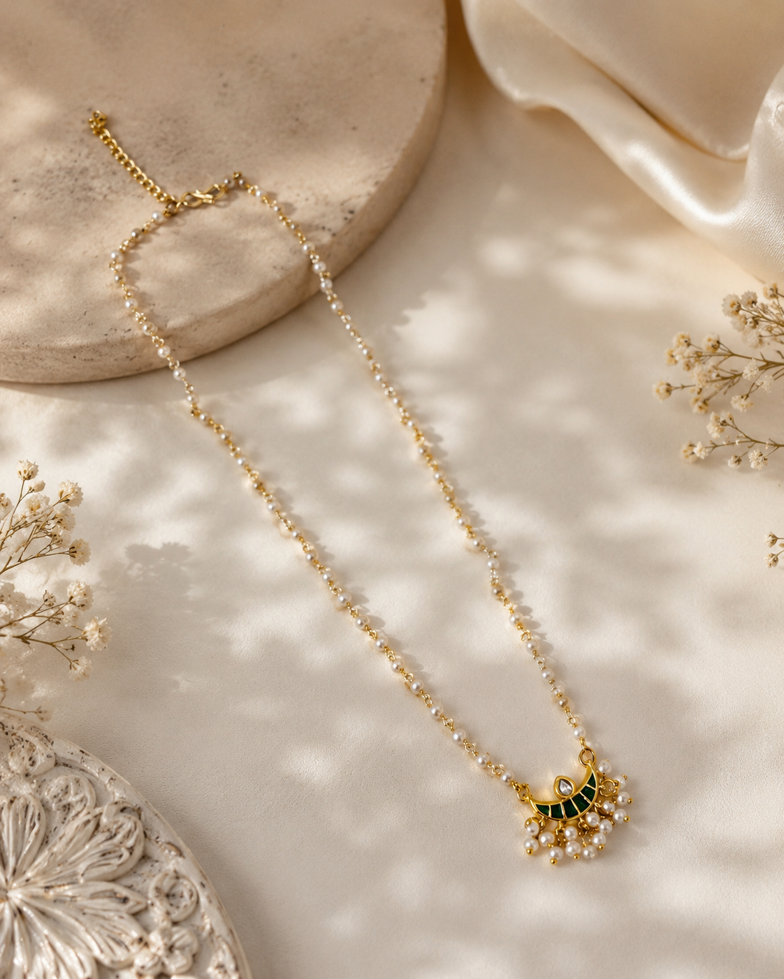 Pearl Crescent Necklace