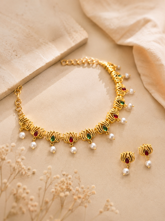 Multi Colour Padma Necklace Set