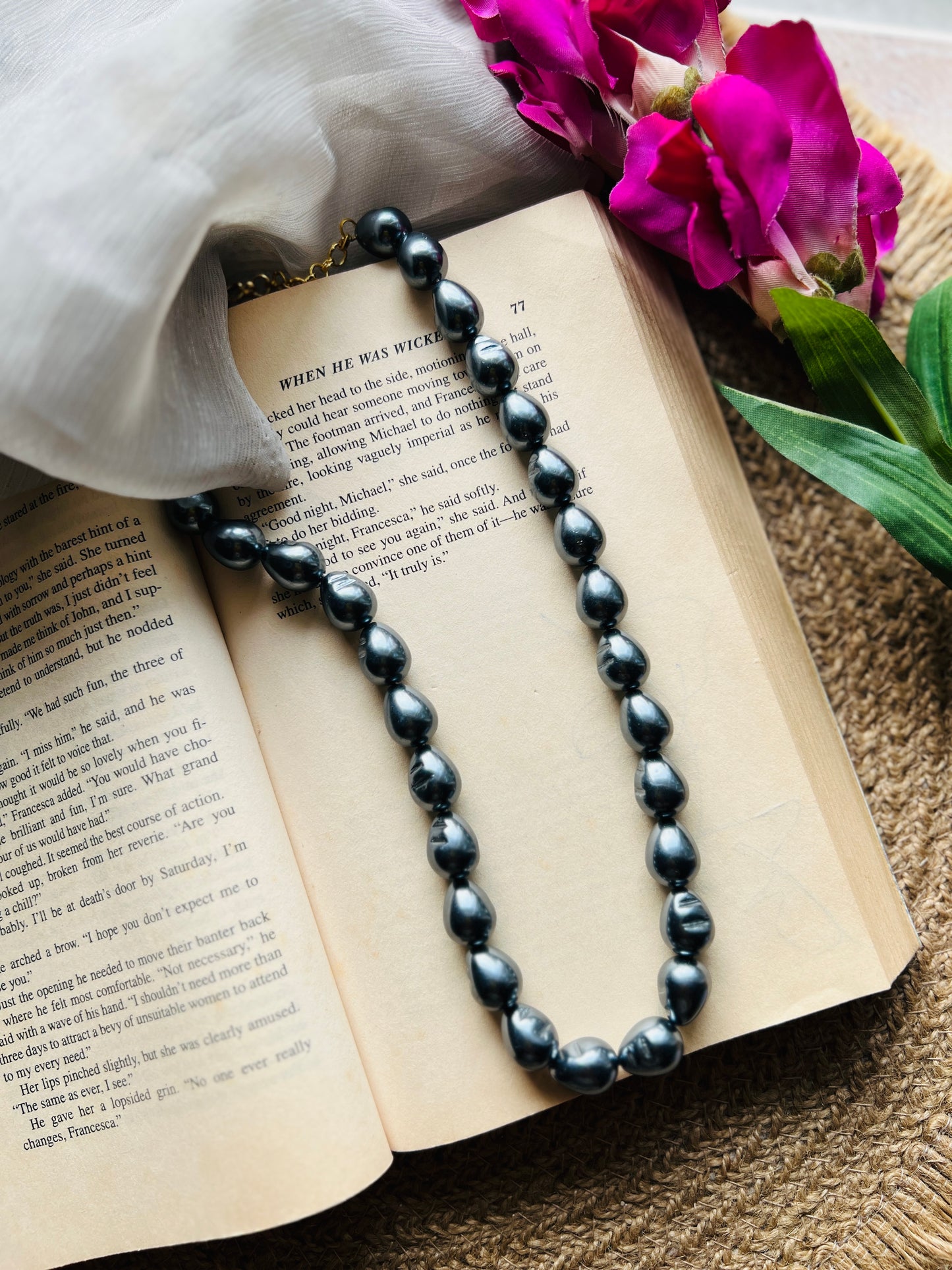 Charcoal Luxe Pearl Necklace