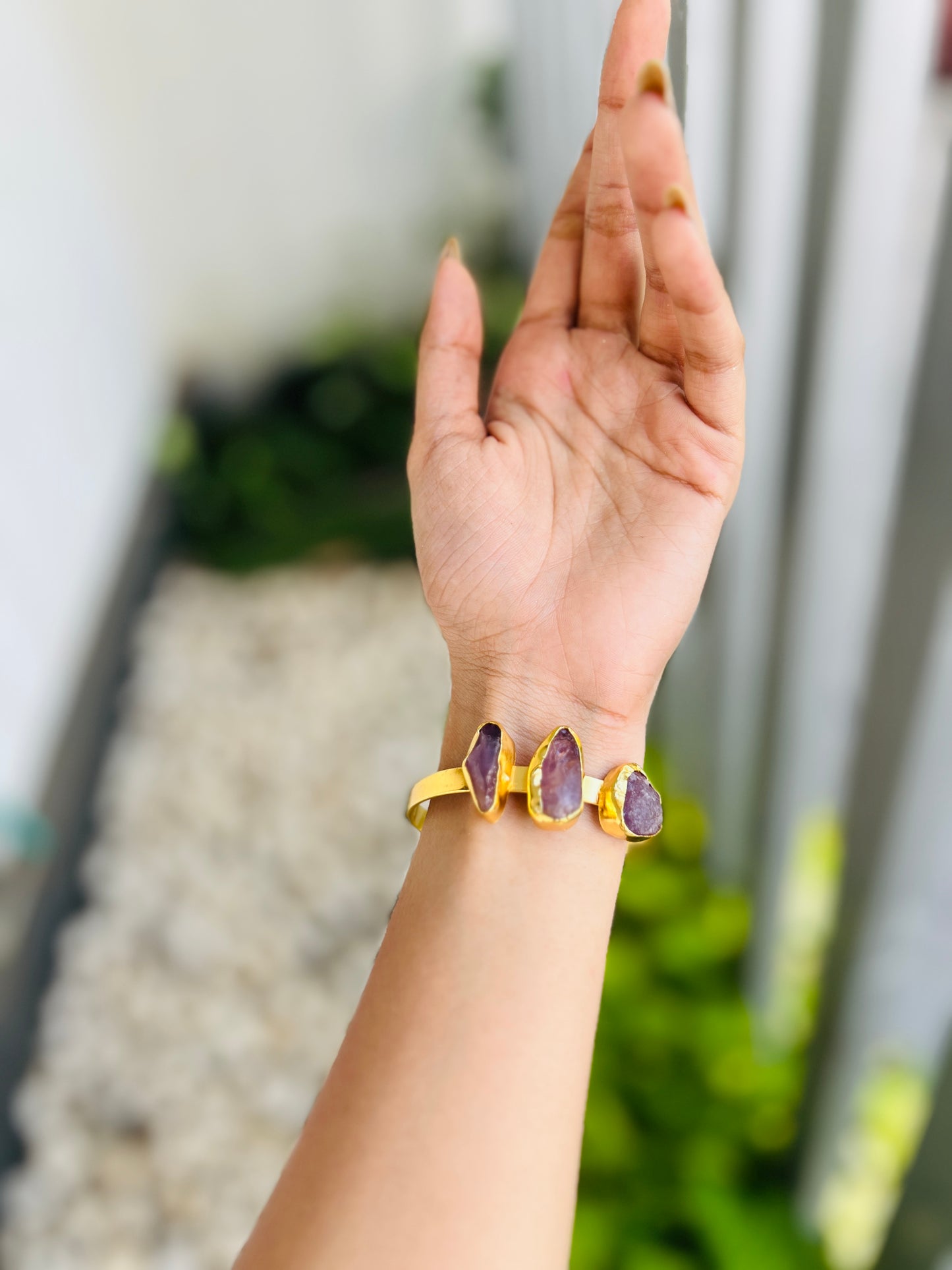 THREE STONE BANGLE (yellow)